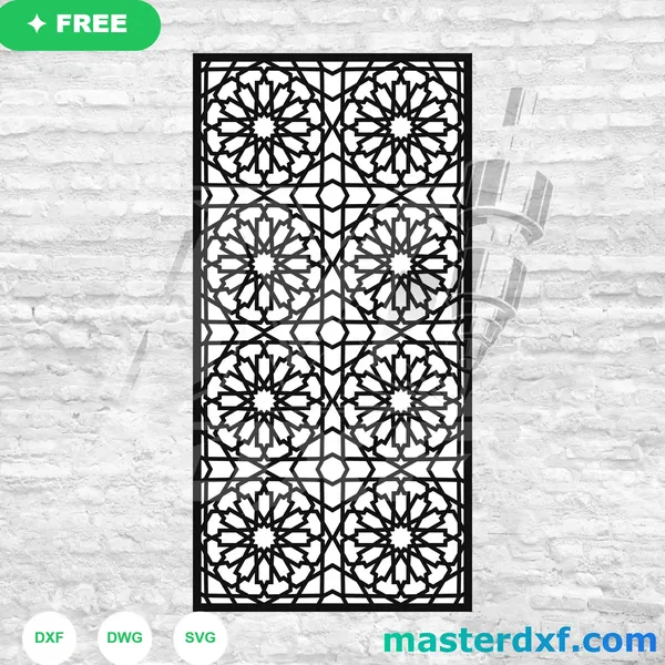 Moroccan Star Tile Door Panel DXF DXF File